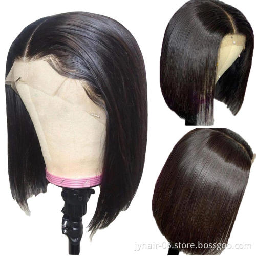 Wholesale Straight Bob Wigs Brazilian Virgin Human Hair Lace Front Wigs Human Hair Front Lace Part 150% Density For Black Women